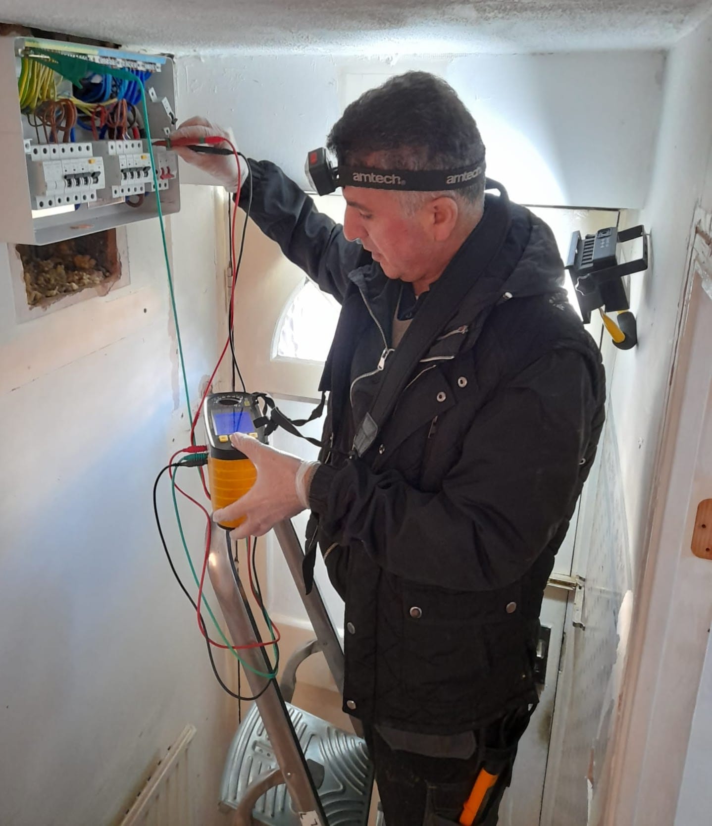 Professional Electrician at Work